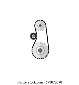 Isolated Belt Drive Flat Icon. Cambelt Vector Element Can Be Used For Cambelt, Belt, Drive Design Concept.