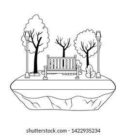 Isolated bench design vector illustrator