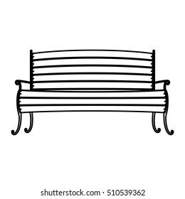 Isolated bench of park design