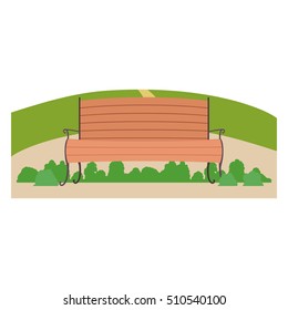 Isolated bench of park design