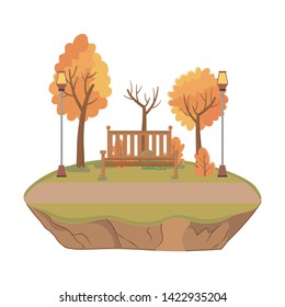 Isolated bench and trees design