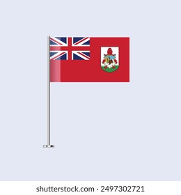 Isolated Bermuda Table Flag on Pole, Bermudian Flag Vector Design for Print and Web