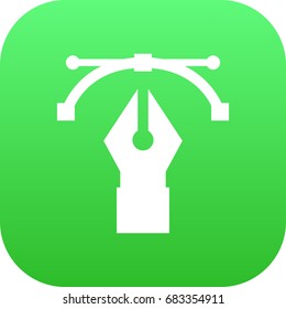 Isolated Bezier Curve Icon Symbol On Clean Background. Vector Writing  Element In Trendy Style.