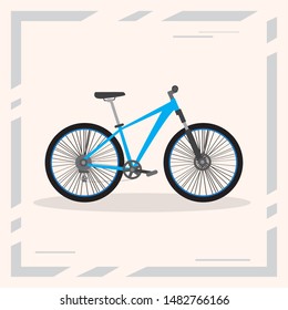 Isolated bicycle image on a colored background with a frame - Vector