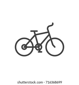 Isolated Bicycle Outline Symbol On Clean Background. Vector Bike Element In Trendy Style.
