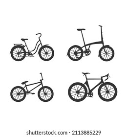 isolated bicycle simple vector and silhouette design,cycling vector with separated layers