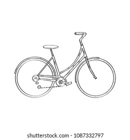 Isolated bicycle sketch