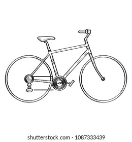 Isolated bicycle sketch