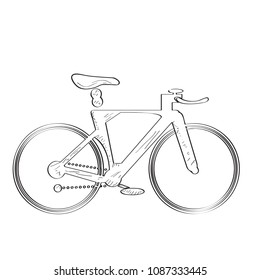 Isolated bicycle sketch