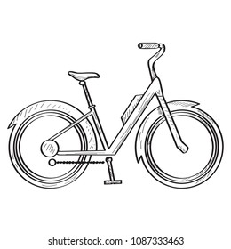 Isolated bicycle sketch