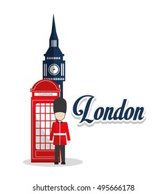 Isolated Big ben telephone and soldier design