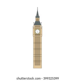 isolated Big Ben. Vector illustration