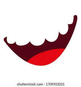 Isolated big happy smile. Clown smile - Vector