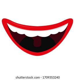 Isolated big happy smile. Clown smile - Vector