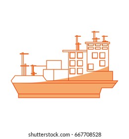 isolated big merchandise ship