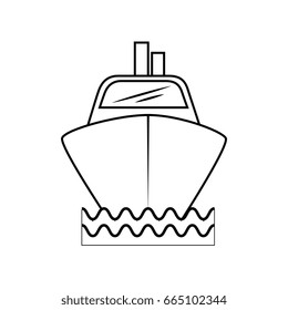 isolated big ship