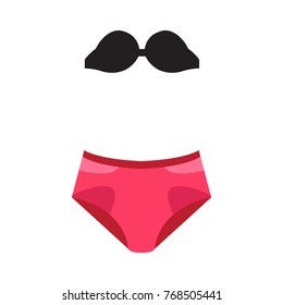 Isolated bikini on a white background, Vector illustration