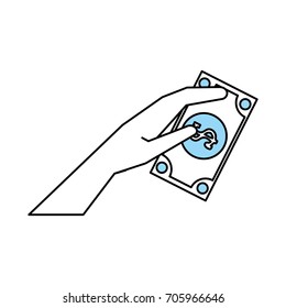 Isolated bill and hand design