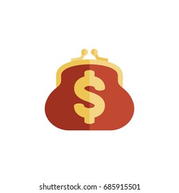 Isolated Billfold Flat Icon. Saving Vector Element Can Be Used For Billfold, Saving, Pouch Design Concept.