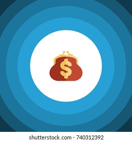 Isolated Billfold Flat Icon. Saving Vector Element Can Be Used For Billfold, Saving, Pouch Design Concept.