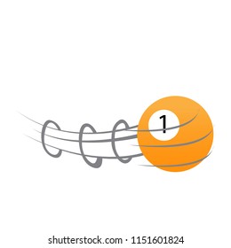 Isolated billiard ball with a motion effect