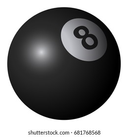 Isolated billiard ball on a white background, Vector illustration