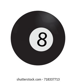 Isolated billiard ball on a white background, Vector illustration
