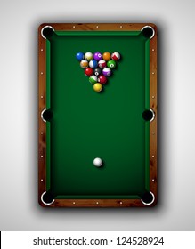 Isolated Billiard Table, Top View. Eps 10