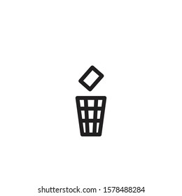 Isolated Bin flat icon, Pictogram, Vector