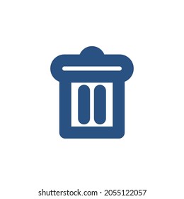 Isolated Bin flat icon. Trash bin outline vector sign, linear style pictogram isolated on white background.
