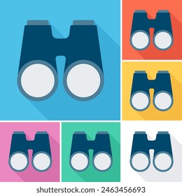 isolated binoculars flat illustration design