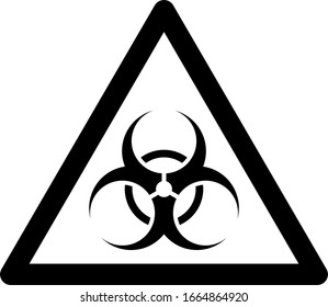 Isolated Biological Hazard or Biohazard Sign in a Triangular Frame. Vector Image.