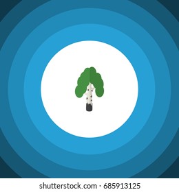 Isolated Birch Flat Icon. Timber Vector Element Can Be Used For Birch, Tree, Forest Design Concept.