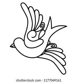 Isolated bird flying design