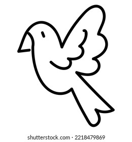 Icono de pájaro aislado diseño plano Ilustración vectorial