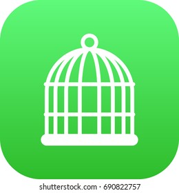 Isolated Bird Prison Icon Symbol On Clean Background. Vector Birdcage Element In Trendy Style.