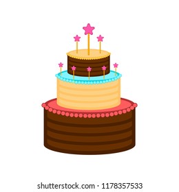 Isolated birthday cake icon