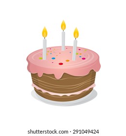 isolated birthday cake illustration