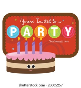 Isolated birthday cake with sign