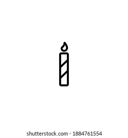 Isolated birthday candle icon vector outline black color.