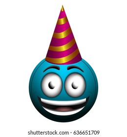 Isolated birthday emote on a white background, Vector illustration
