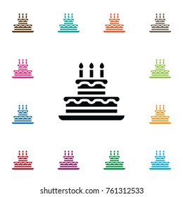 Isolated Birthday Icon. Pastry Vector Element Can Be Used For Birthday, Pastry, Cake Design Concept.