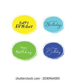Isolated birthday text, lettering composition