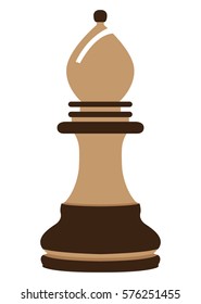 Isolated bishop piece on a white background, Vector illustration