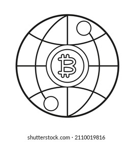 Concepto de bitcoin aislado Crypto currency Vector ilustración