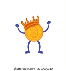 Concepto de bitcoin aislado Crypto currency Vector ilustración