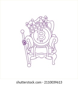 Isolierte Bitcoin-Konzept Crypto-Währung Vektorgrafik