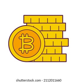 Isolated bitcoin concept Crypto currency Vector illustration