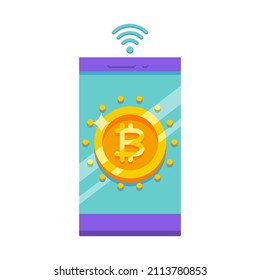 Isolated bitcoin concept Crypto currency Vector illustration