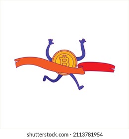 Concepto de bitcoin aislado Crypto currency Vector ilustración